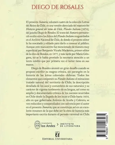 Sumario De La Historia General Del Reino De Chile / Rosales
