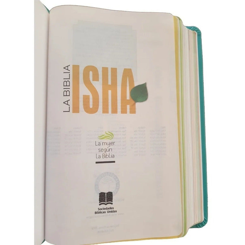 Biblia Isha Verde Mujer Imitación Piel Notas De Estudio