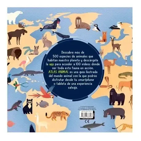 Atlas De Animales + App Con 100 Videos (tapa Dura)