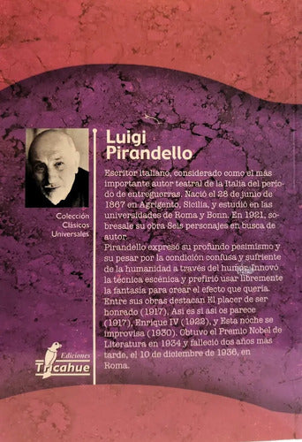 Seis Personajes En Busca De Autor / Luigi Pirandello