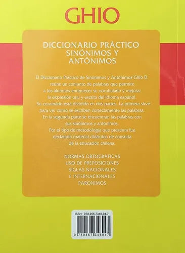 Diccionario Ghio Practico De Sinonimos Y Antonimos