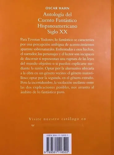 Antologia Del Cuento Fantastico Hispanoamericano / O. Hahn