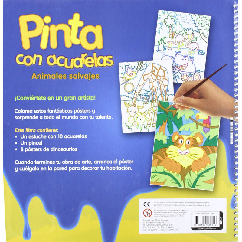 Animales Salvajes (pinta Con Acuarelas) / Todolibro