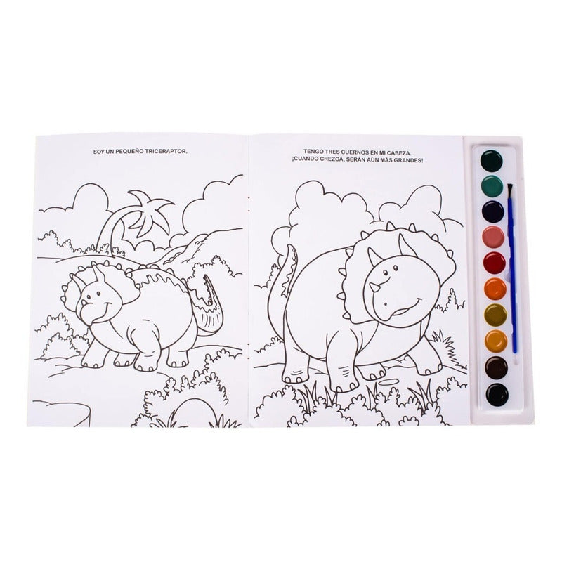 Dinosaurios Libro Con Acuarelas + Pincel / Lexus