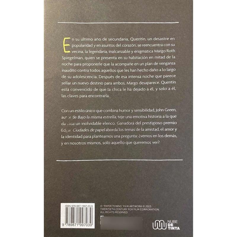 Ciudades De Papel (portada Pelicula) / John Green