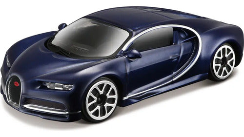 Auto Escala Bugatti Chiron 1:43 Azul Metalizado / Burago Azul