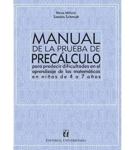 Manual De La Prueba De Precalculo / Neva Milicic
