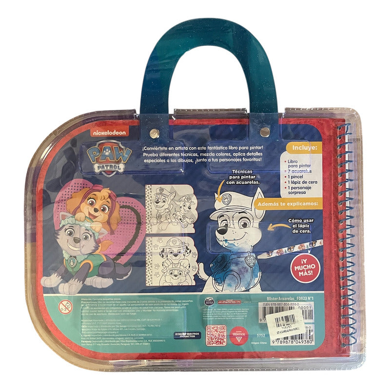 Set Paw Patrol Libro Para Pintar + Acuarelas / Nickelodeon