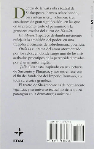Macbeth Otelo Julio Cesar / William Shakespeare