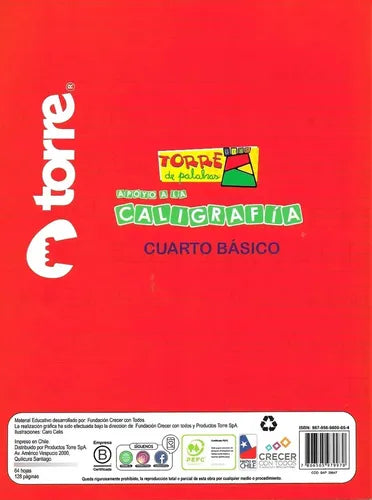 Caligrafia Horizontal Torre De Palabras 4 Basico / Torre