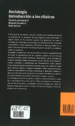 Sociologia Introducción A Los Clásicos Marx, Durkheim, Weber