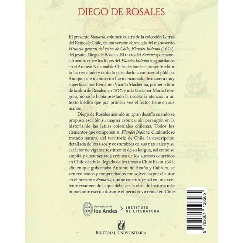 Sumario De La Historia General Del Reino De Chile / Rosales