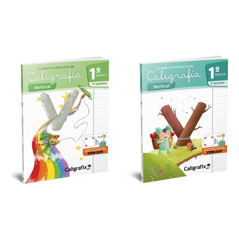 Pack Caligrafia Vertical 1 Basico 1er Y 2do Sem Caligrafix