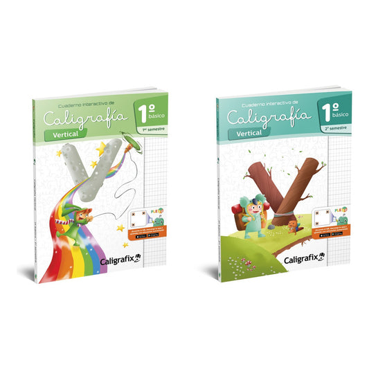 Pack Caligrafia Vertical 1 Basico 1er Y 2do Sem Caligrafix