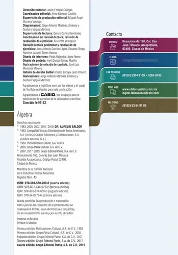 Algebra Baldor 4ta Edicion (tapa Dura)