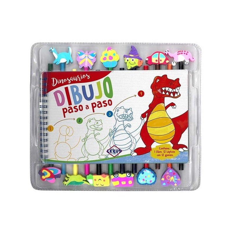 Dinosaurios Dibujo Paso A Paso (libro + Lápices) / Lexus