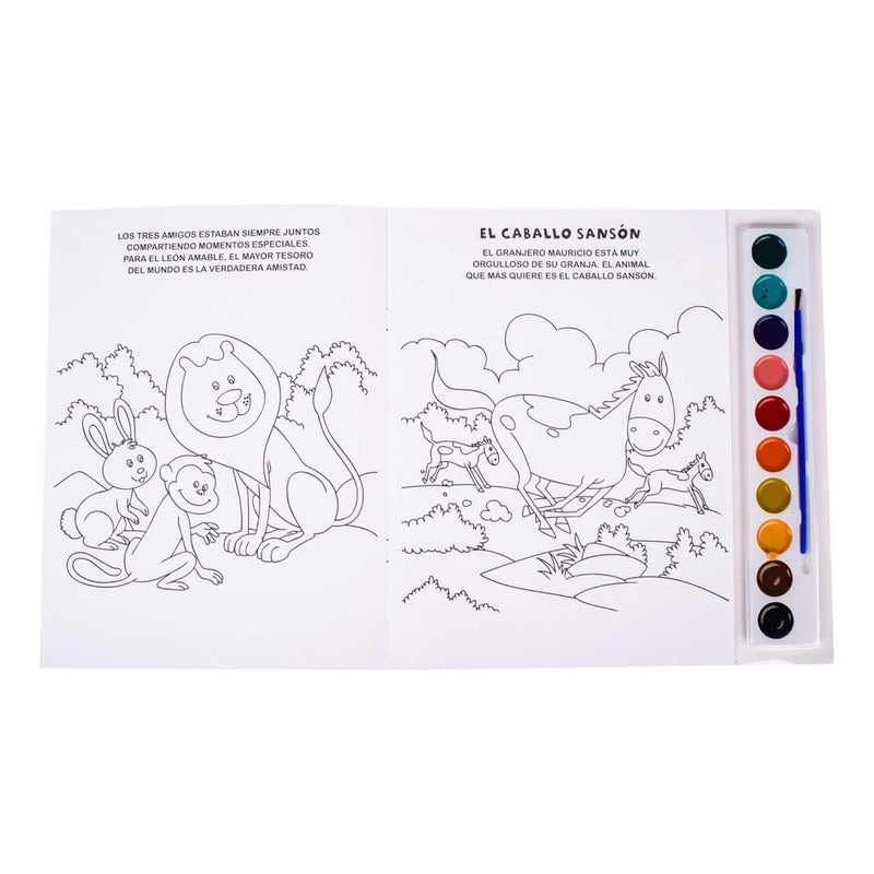 Animales Divertidos Libro Con Acuarelas + Pince / Lexus