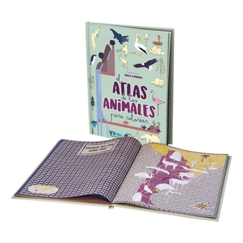 El Atlas De Los Animales Para Colorear (tapa Dura) / Vv Kids