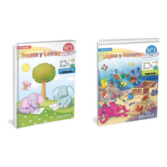 Pack Trazos Y Letras 1 Y Logica Y Numeros 1 / Caligrafix