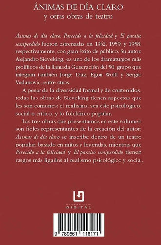 Animas De Dia Claro Y Otras Obras De Teatro / Sieveking