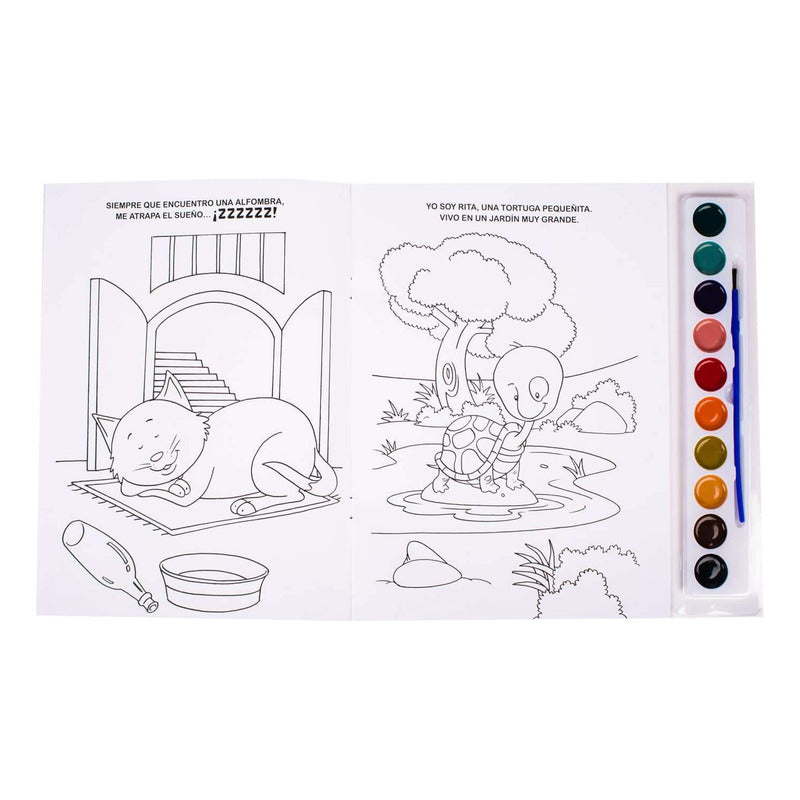 Mascotas Libro Con Acuarelas + Pincel  / Lexus