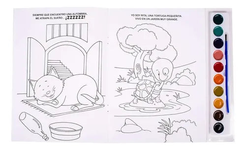 Mascotas Libro Con Acuarelas + Pincel  / Lexus