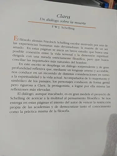 Clara Un Dialogo Sobre La Muerte / Friedrich Schelling
