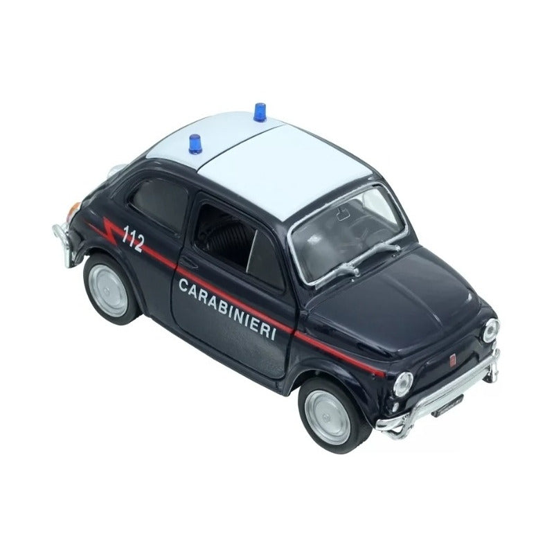 Auto De Colección Policía Fiat 500 Italia Carabinieri 1:36 Negro Carabinieri
