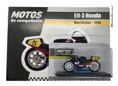 Moto Colección Escala Gp Elf-3 Honda Ron Haslam 1986 1/24