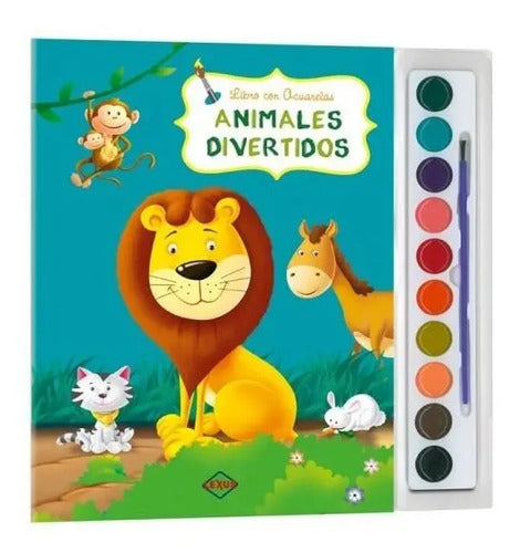 Animales Divertidos Libro Con Acuarelas + Pince / Lexus