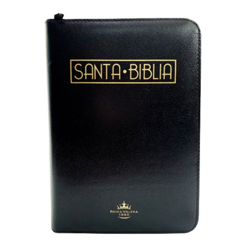 Santa Biblia Rvr 1960 Estuche Negro Canto Dorado Qr / Sbu