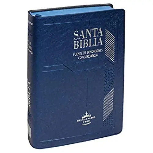 Biblia Rvr 1960 Fuente De Bendicion Tapa Azul Con Indice