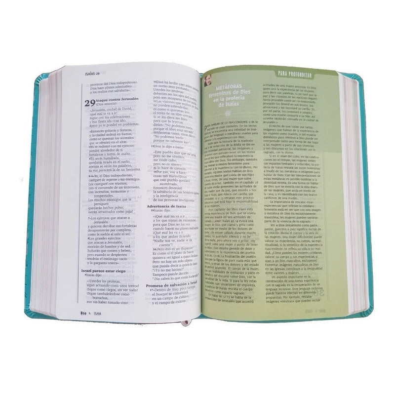 Biblia Isha Verde Mujer Imitación Piel Notas De Estudio