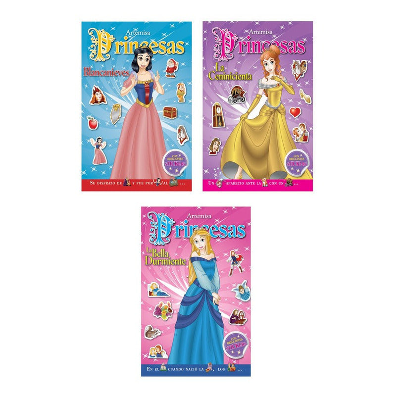 Pack Princesas Cenicienta Bella Durmiente Y Blancanieves 3 L