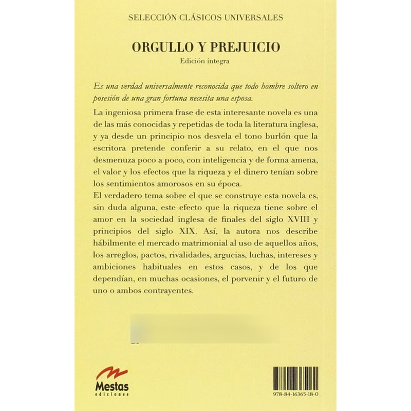 Orgullo Y Prejuicio / Jane Austen