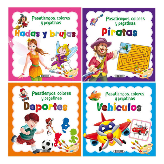 Pack Infantil Pasatiempos, Colores Y Pegatinas (4 Libros)