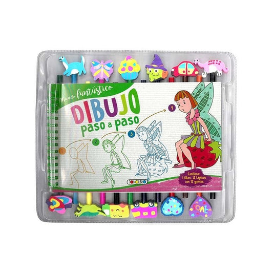 Mundo Fantástico Dibujo Paso A Paso (libro+lápices) / Lexus