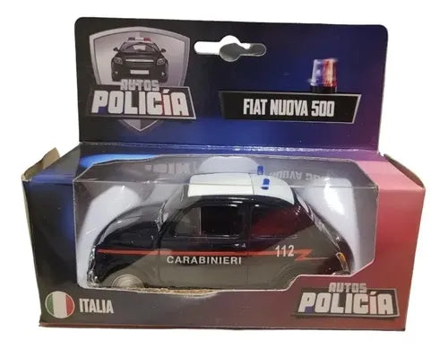 Auto De Colección Policía Fiat 500 Italia Carabinieri 1:36 Negro Carabinieri