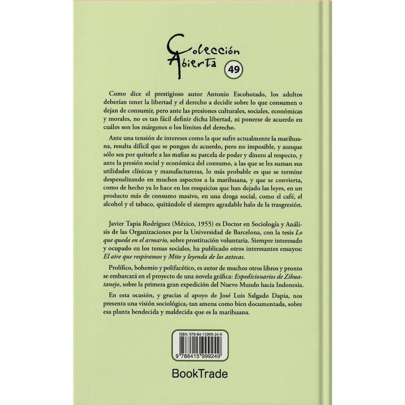 Marihuana Manual De Cultivo Uso Y Propiedades / Javier Tapia