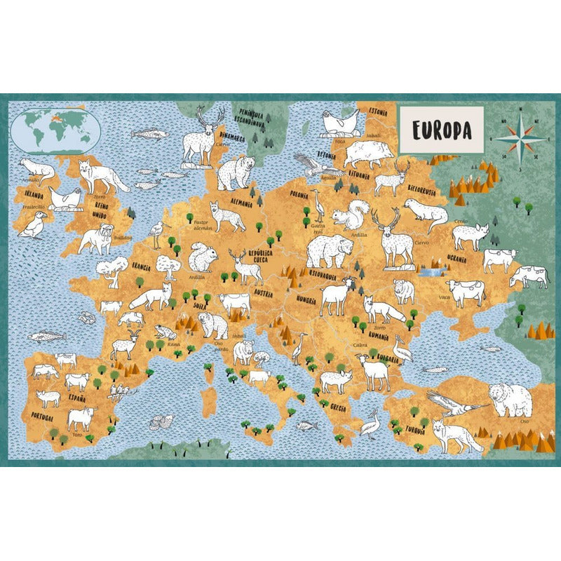 El Atlas De Los Animales Para Colorear (tapa Dura) / Vv Kids