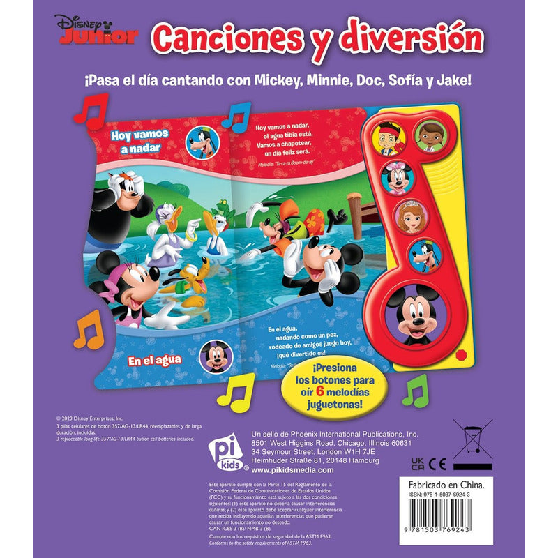 Canciones Y Diversión (tapa Dura Con Sonidos) / Disney Jr.
