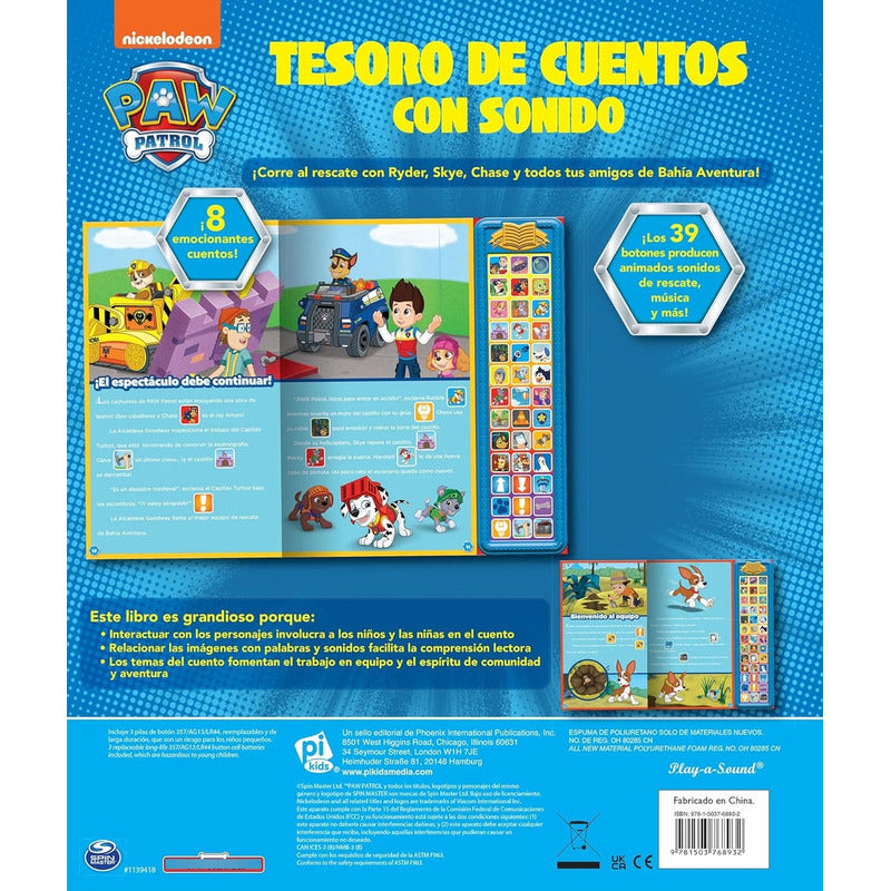 Paw Patrol Tesoro De Cuentos Con Sonidos (tapa Dura)
