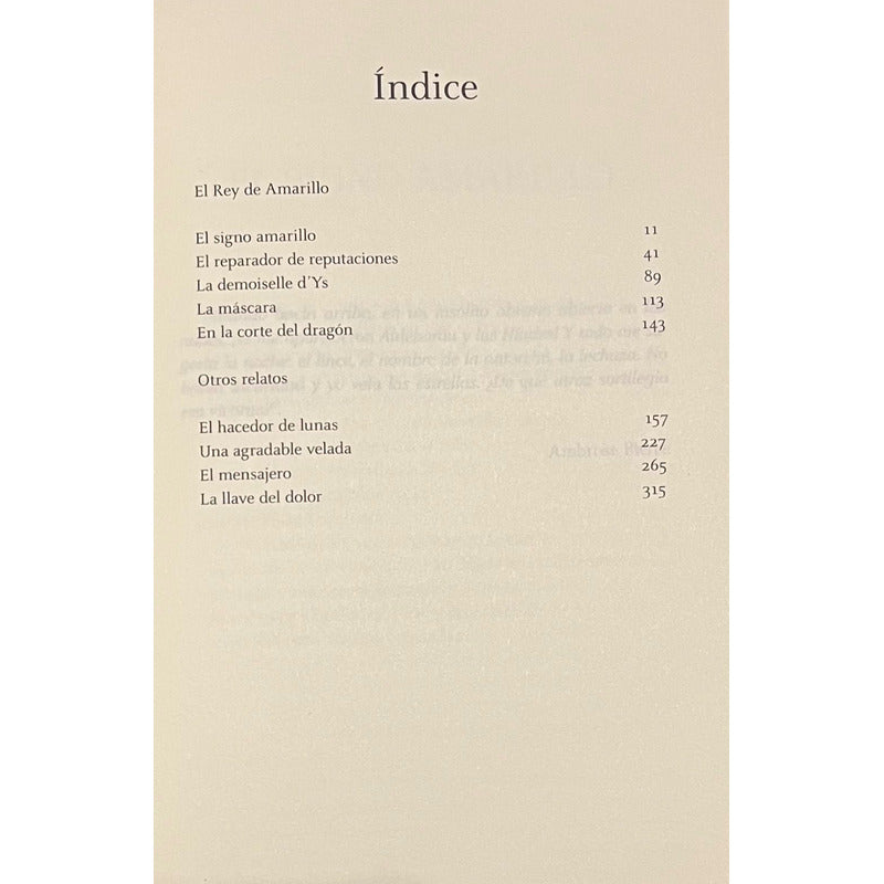 El Rey De Amarillo / Robert William Chambers