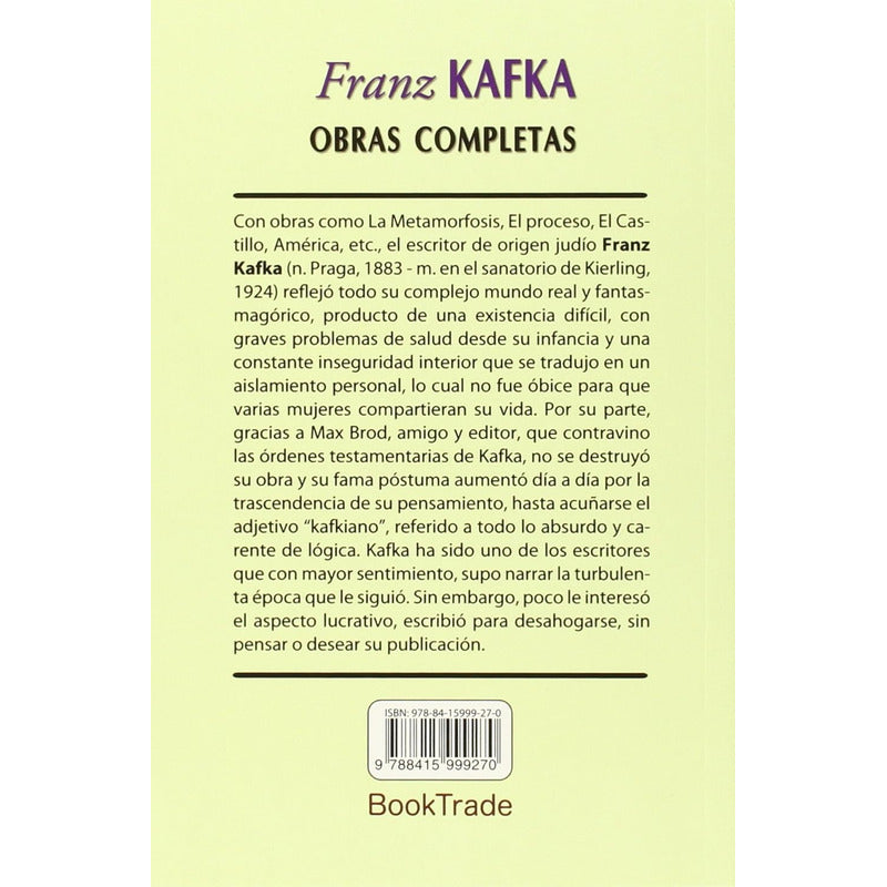 Pack Obras Completas (4 Tomos) / Franz Kafka