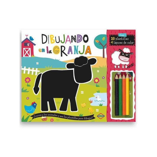 Dibujando En La Granja + Lápices De Colores / Lexus
