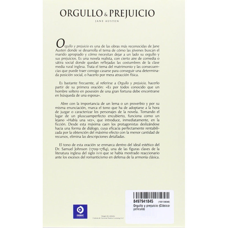 Orgullo Y Prejuicio (tapa Dura, Lujo) / Jane Austen