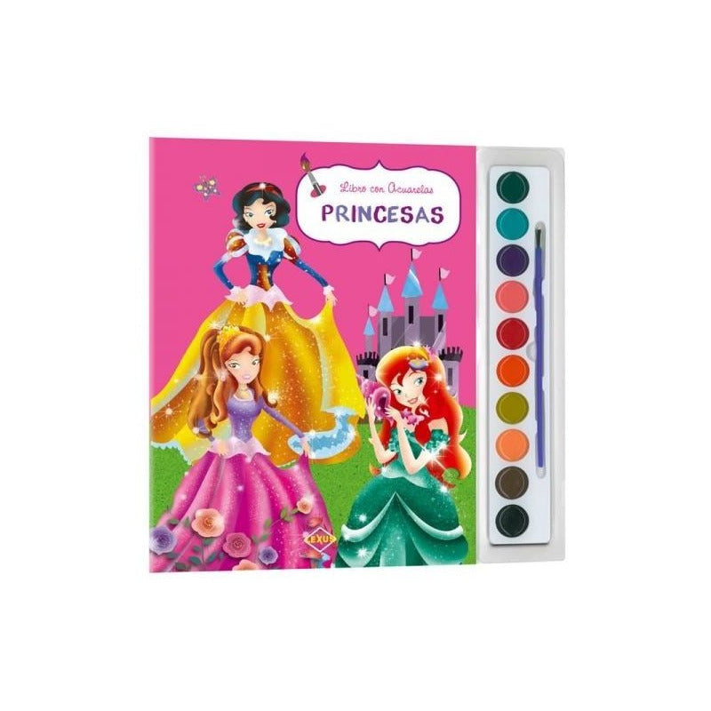 Princesas Libro Con Acuarelas + Pincel / Lexus