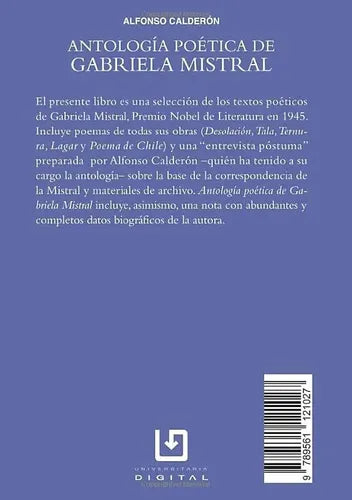 Antologia Poetica De Gabriela Mistral / Alfonso Calderon