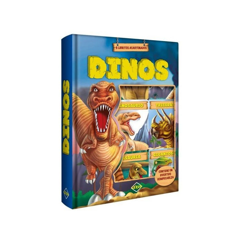 Dinos 6 Libritos Acartonados Cofre Imantado / Lexus