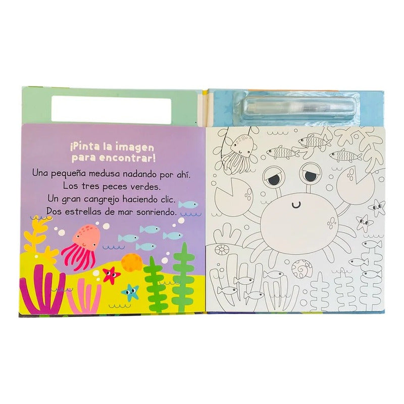 Busca Y Encuentra Bajo El Mar Pintando Con Agua + Pincel